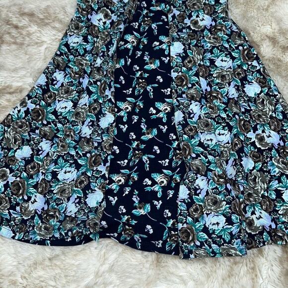 ASOS Blue Cool Tone Floral Skater A-Line Dress | Sz 4 - Picture 3 of 5